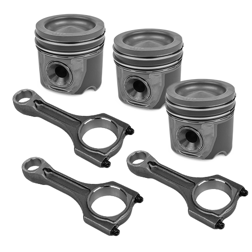 Repair set - complete piston with rings and pin (for 1 engine)